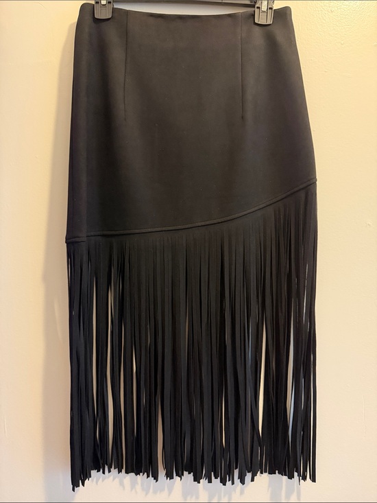 bagatelle Dresses & Skirts - Black Fringe Mini Skirt - Sleek Women’s Skirt